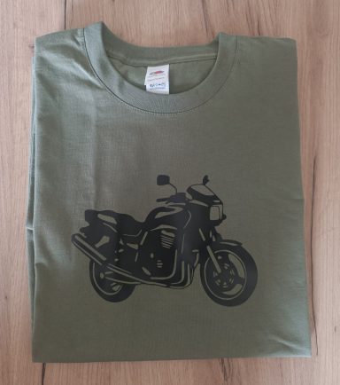 T-Shirt Kawa ZRX1200 olivgrünes T-Shirt mit Silhouette einer Kawasaki ZRX1200R