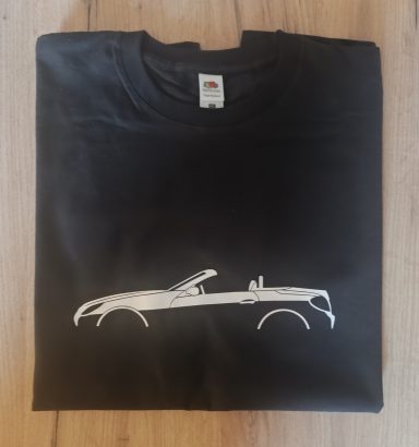 T-Shirt Mercedes SLK schwarzes T-Shirt mit Silhouette eines Mercedes Benz SLK R171