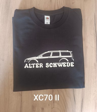 T-Shirt Volvo XC70 II schwarzes T-Shirt mit Silhouette eines Volvo XC70 II