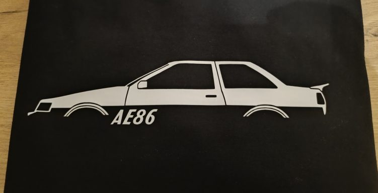 T-Shirt Toyota AE86 Coupe schwarzes T-Shirt mit Toyota Corolla AE86 Levin Coupe