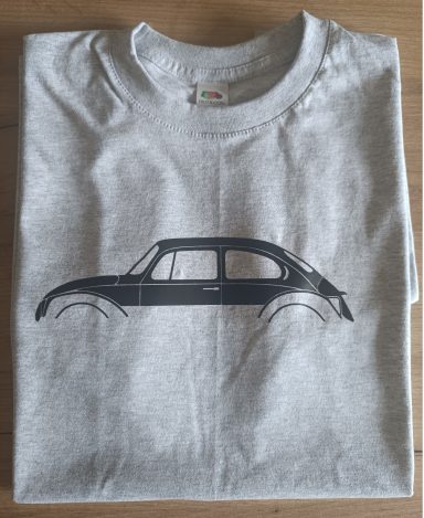 T-Shirt VW Käfer 1303 graues T-Shirt mit Silhouette eines VW Käfer 1303