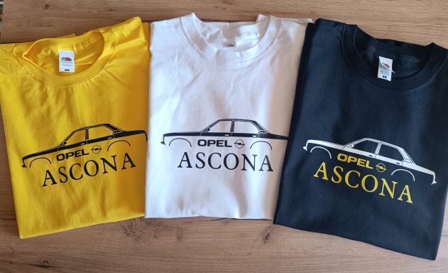 T-Shirt Opel Ascona B Drei T-Shirts mit Opel Ascona B