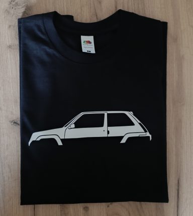 T-Shirt Renault R5 GT turbo schwarzes T-Shirt mit Silhouette eine Renault R5 GT turbo