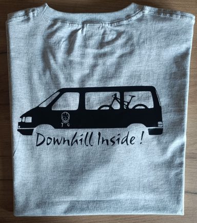 T-Shirt VW T4 Mountainbike graues T-Shirt mit VW T4 und Mountainbike