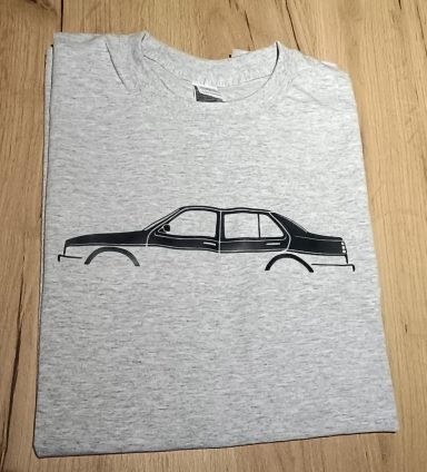T-Shirt VW Jetta2 graues T-Shirt mit Silhouette eines VW Jetta 2